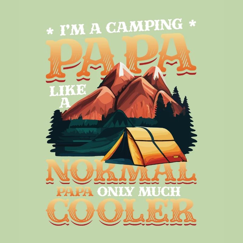 Papa en camping, feu de camp