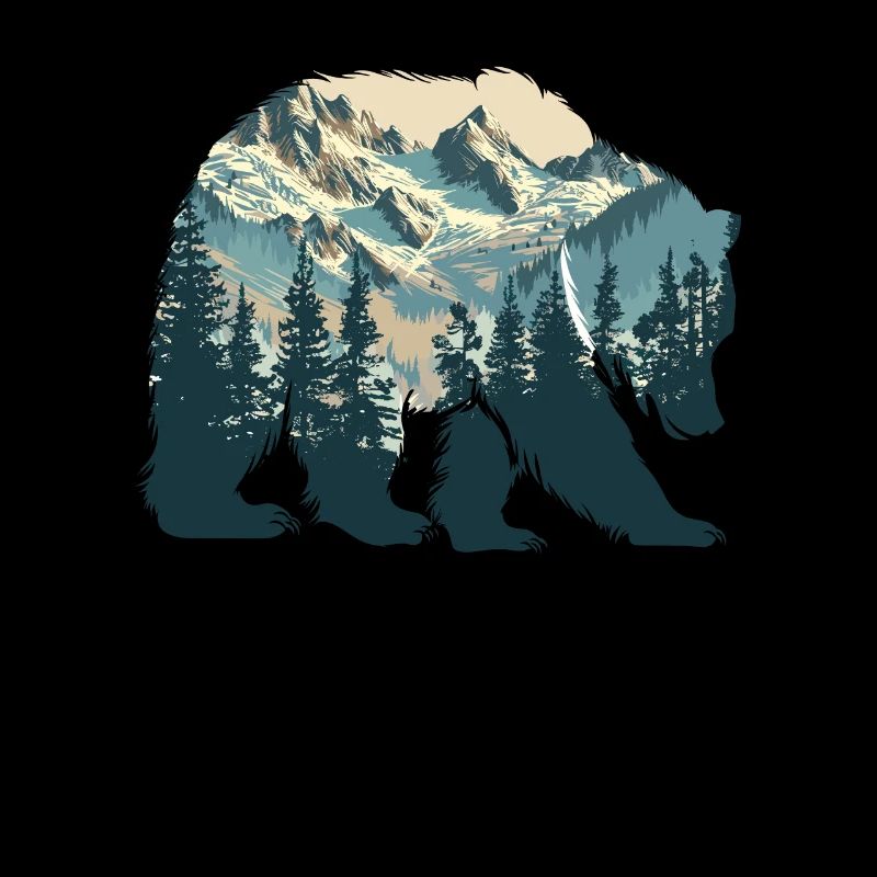Wilderness Inside the Bear Retro Vintage