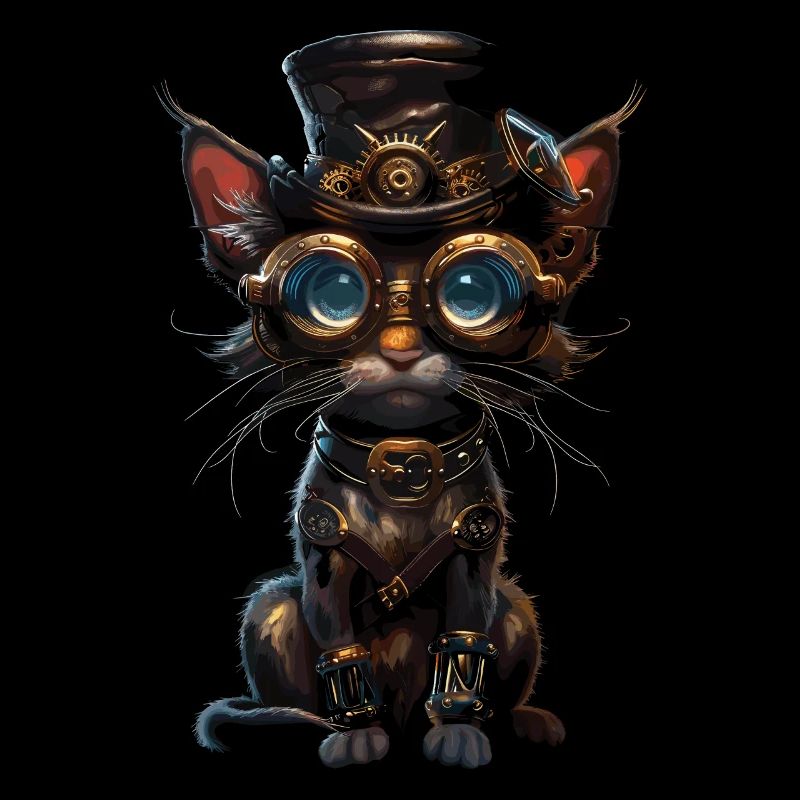Chat steampunk