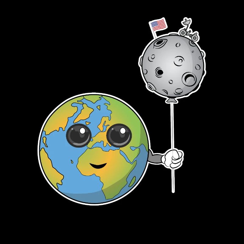 Erde mit einem Mondballon