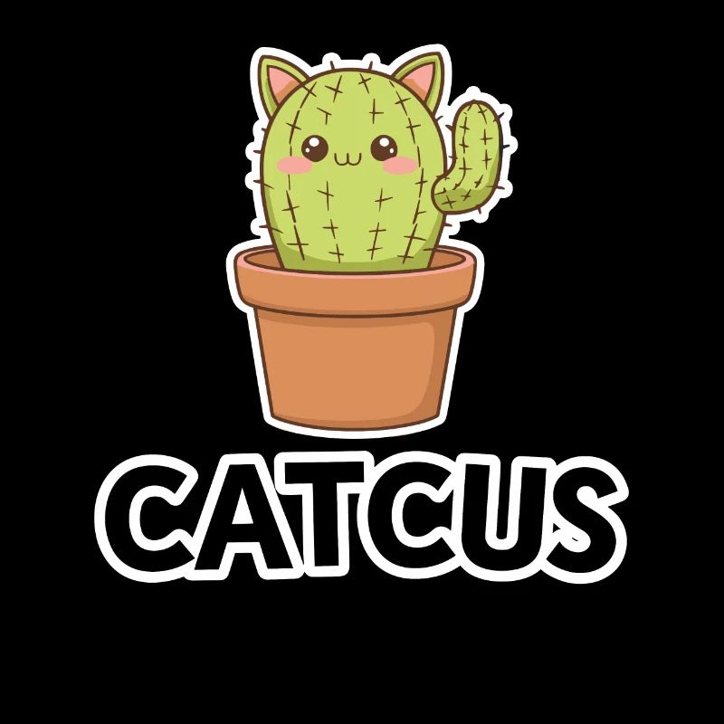 Catcus Cactus Chat Mignon Cat Jeu De Mot Drôle