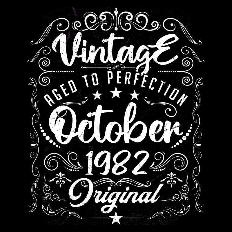 Vintage BORN IN OCTOBER 1982 - anniversary gift.