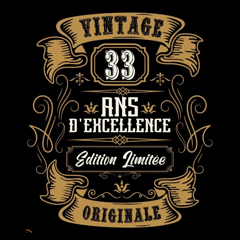 vintage 33 years, Birthday gift idea.