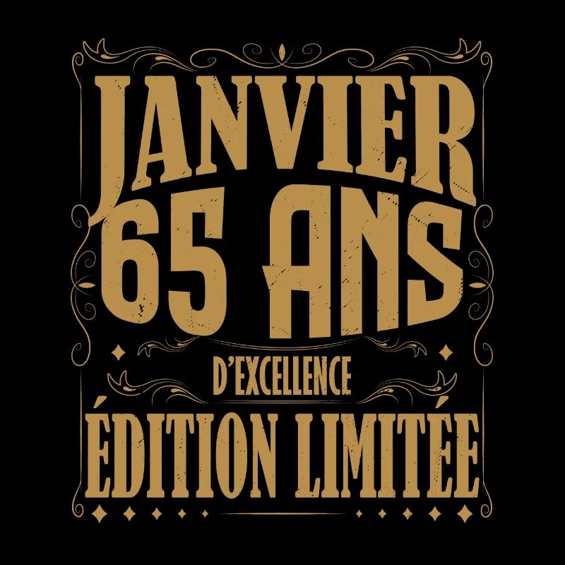 Janvier 65 ans. Cadeau 65 ans janvier anniversaire