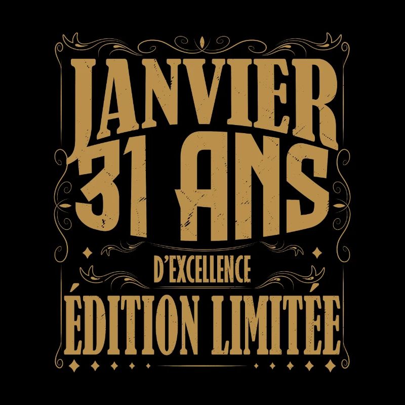 Janvier 31 ans. Cadeau 31 ans janvier anniversaire