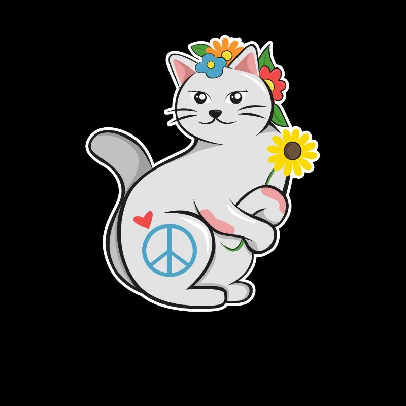 Hippie chat bouche couvrant le masque facial