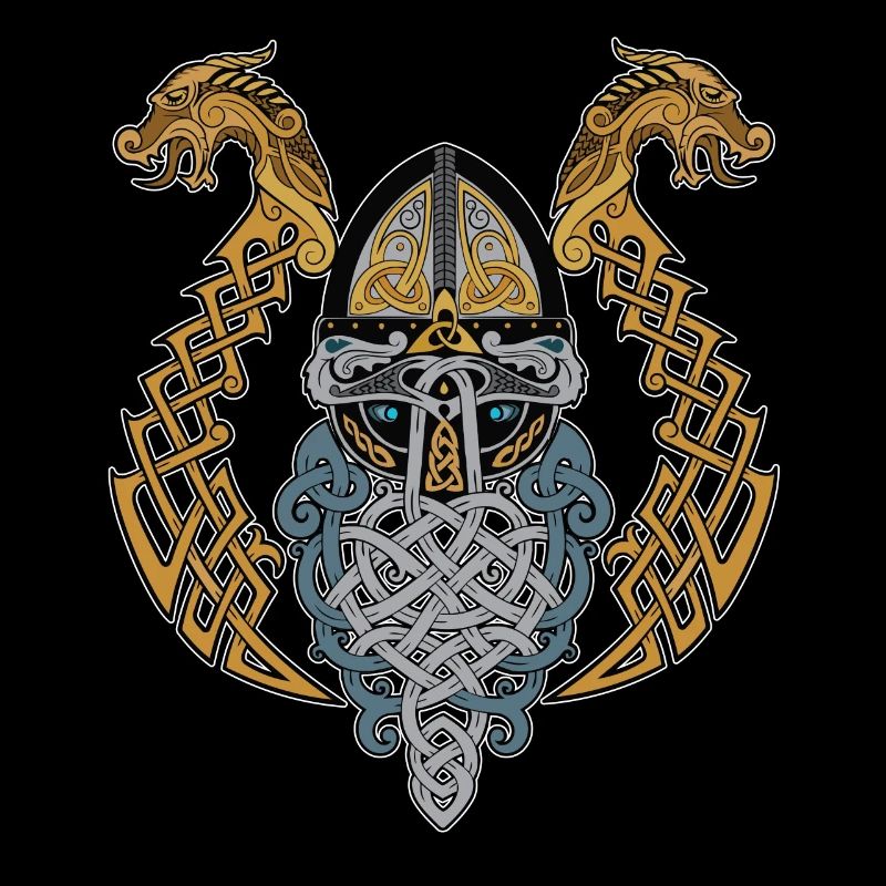 Wikinger Helm Drachen Valknut Drache