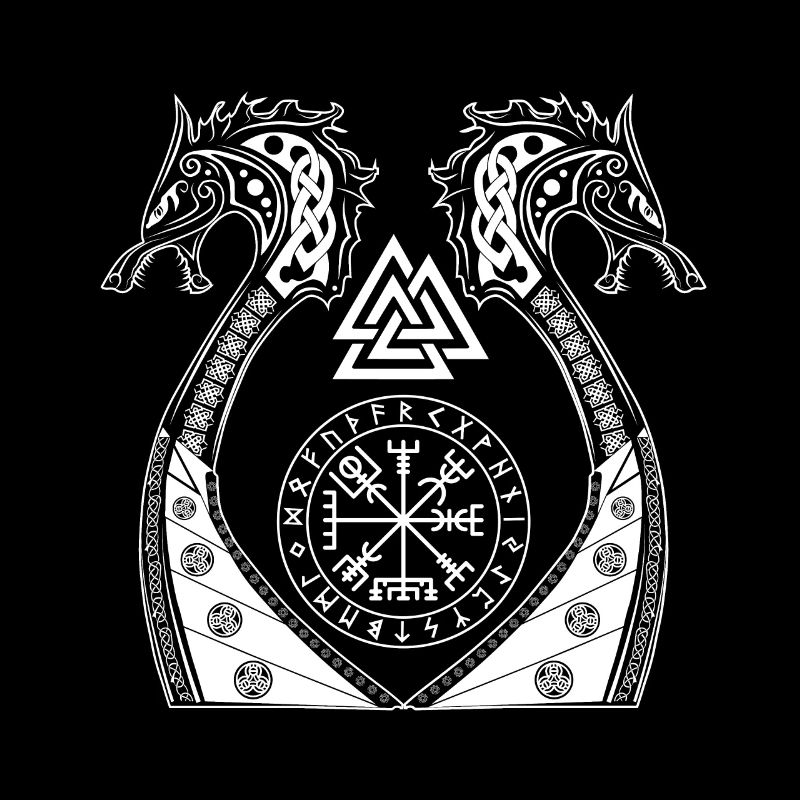 Wikinger Vegwisir Wölfe Odins Vikings Geschenk