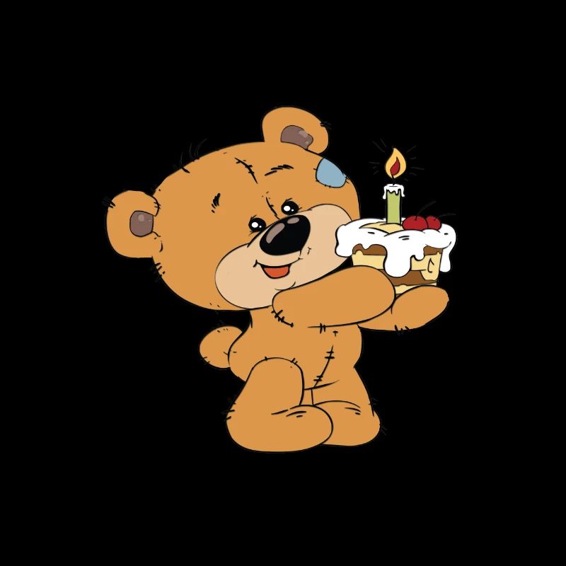 Kleiner Bär mit einem Kuchen