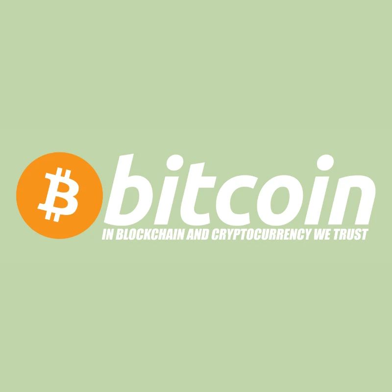 Bitcoin logo with slogan white