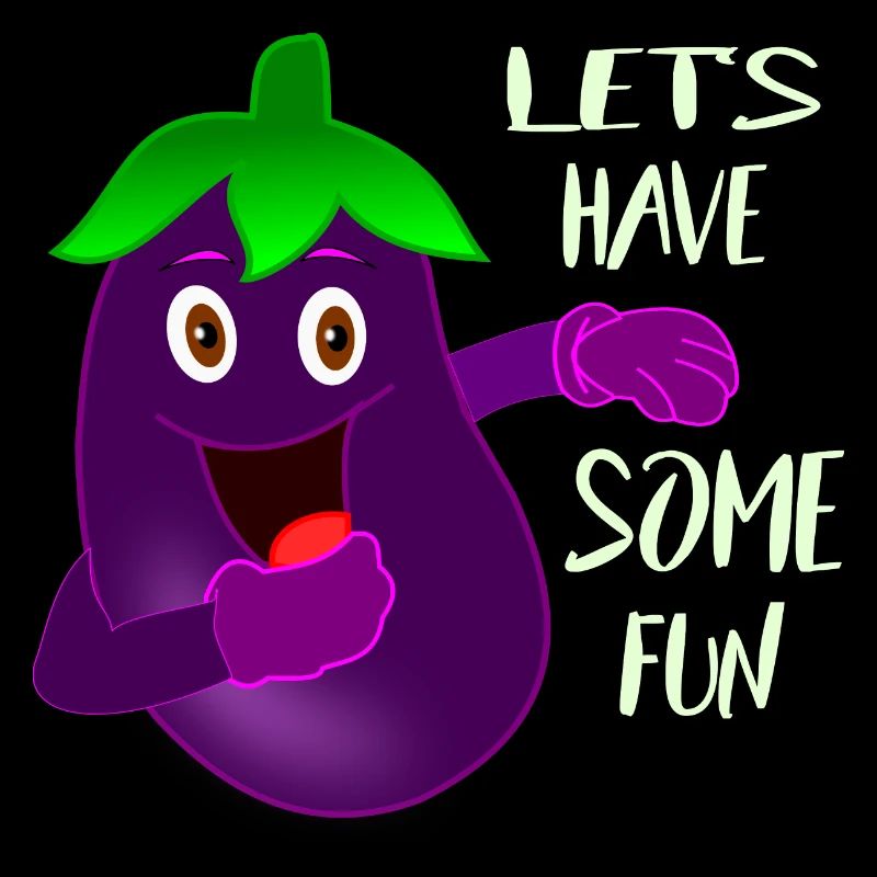 Aubergine drôle s'amuse