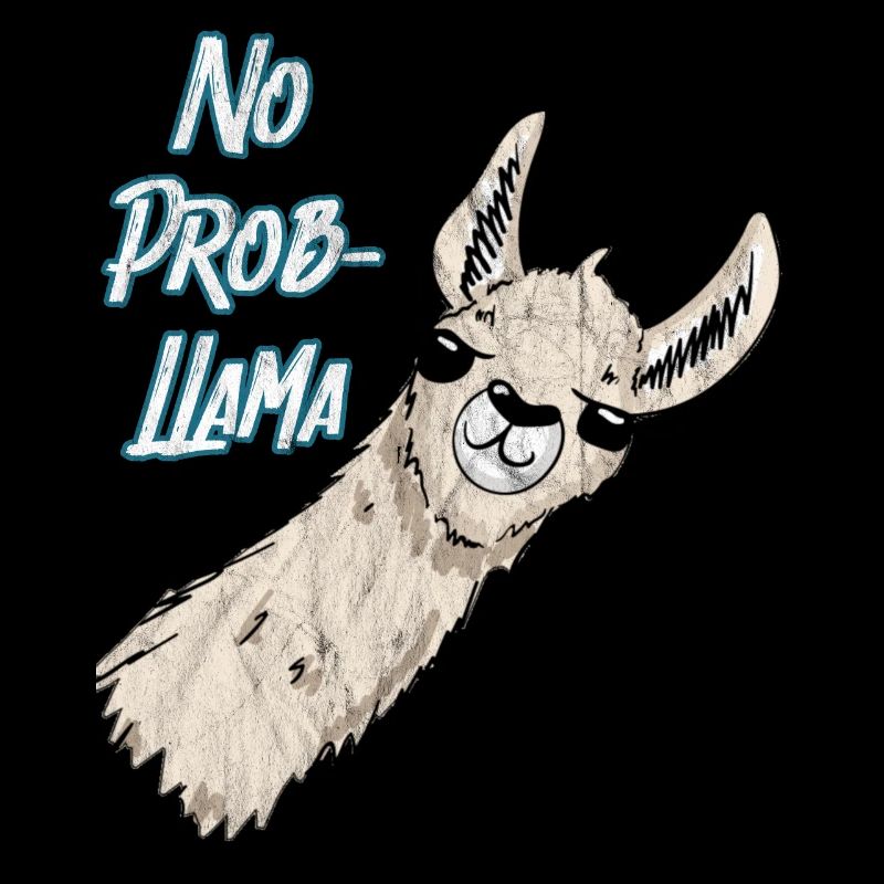 No Prob LLama blau Vintage