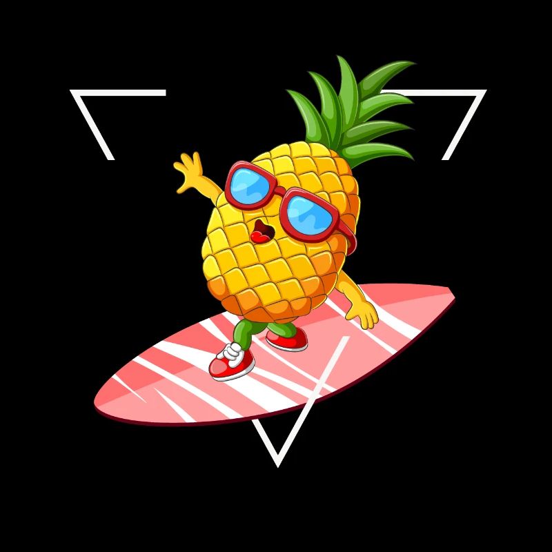 Vacances d'été heureux sentiment soleil de planche de surf ananas
