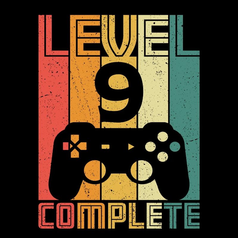9th Birthday Gamer Level 9 Complete 9 years