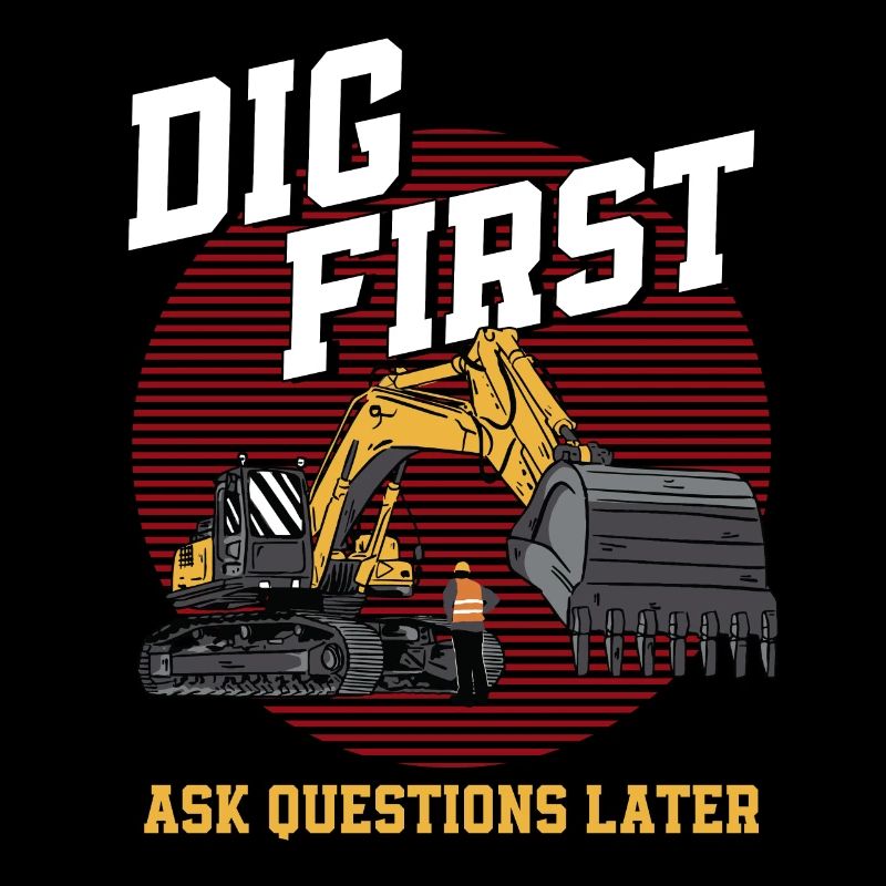 Excavator Construction Worker Heavy Equipment Gift