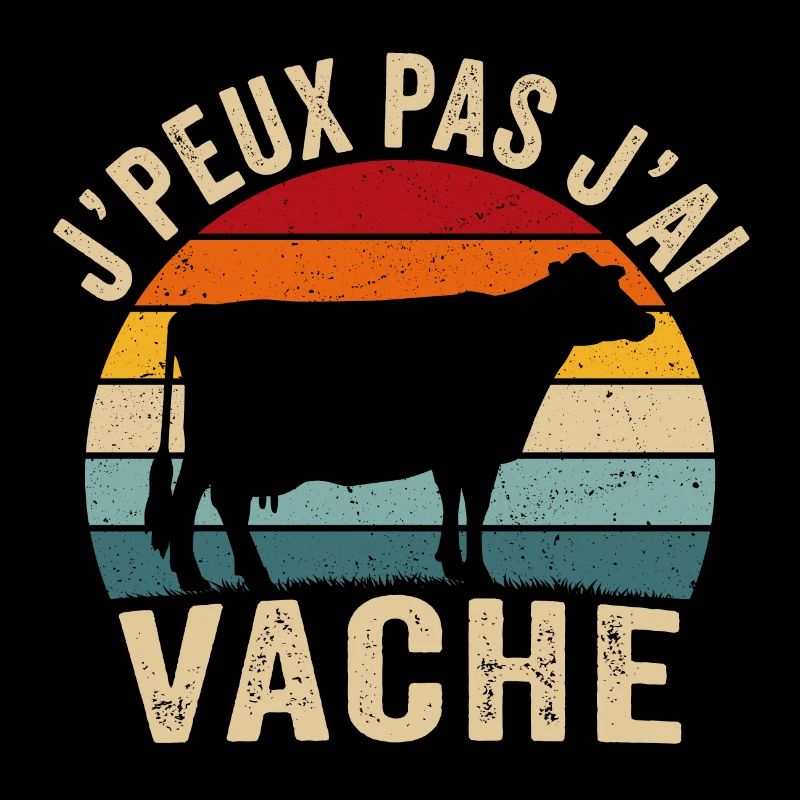 j'peux pas j'ai vache retro t-shirt vaches