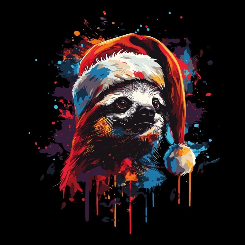 Sloth celebrates Christmas