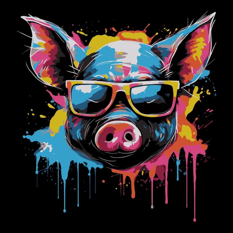Lustiges Ferkel mit Sonnenbrille