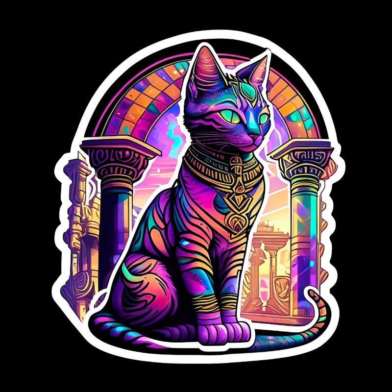Egypt Cat Psychedelic
