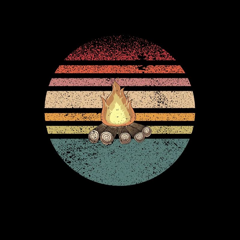 Feu de camp Camping Rétro