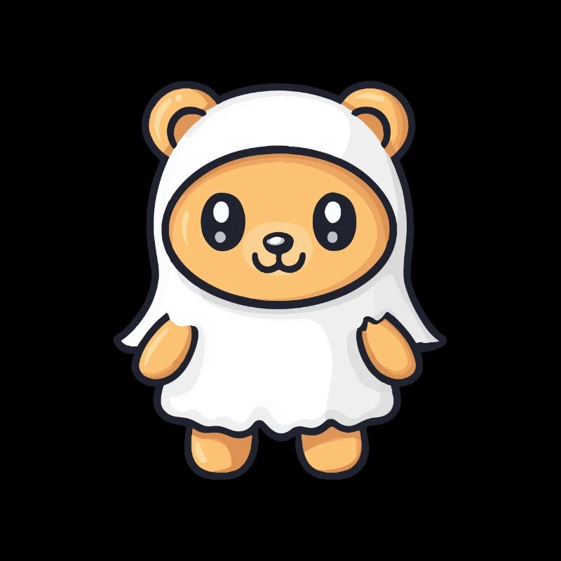 Bear Halloween Comic Ghost