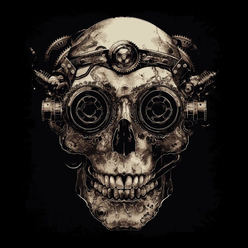 Steampunk Zombie Skull