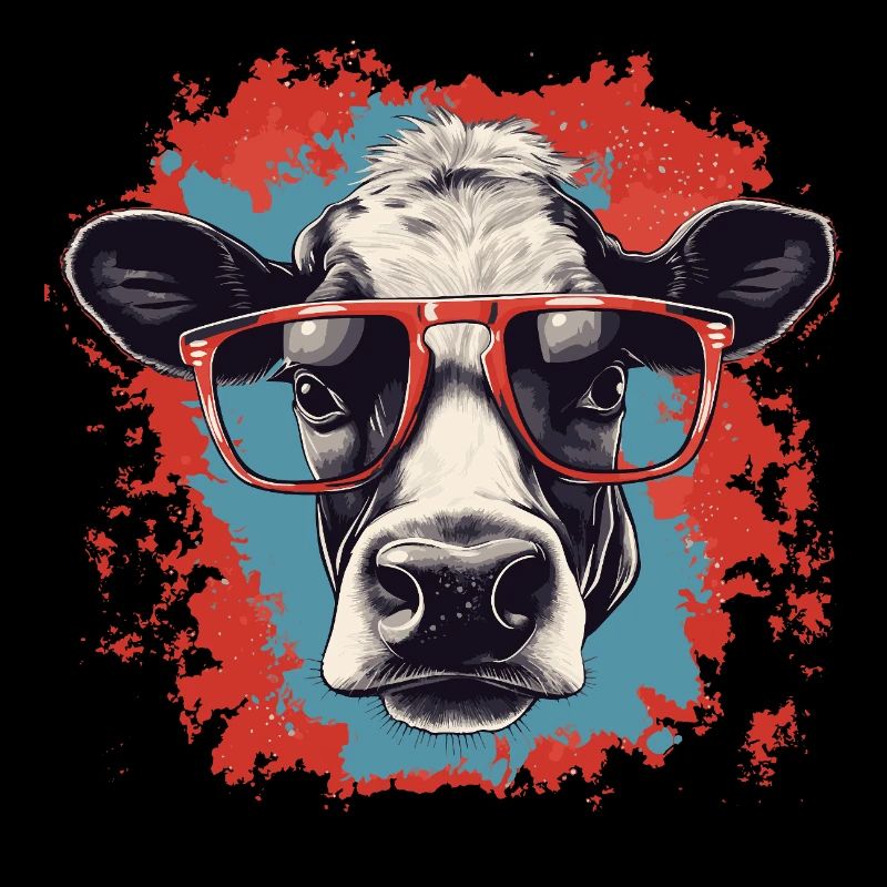 Cow with nerd glasses