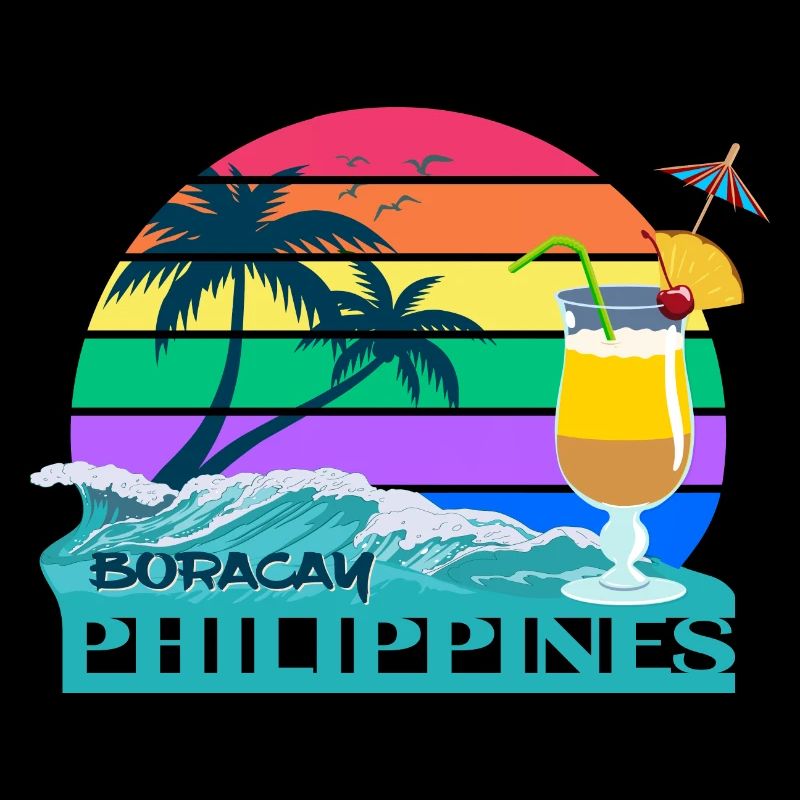Philippines Boracay Palm Trees Beach Palawan Souvenir