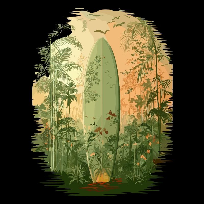 Planche de surf dans la jungle – Nature & Adventure Design