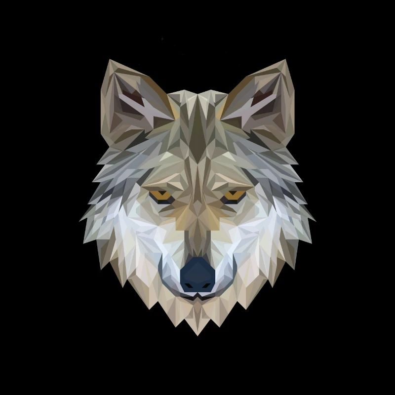 Wolf Face Polygon 3D