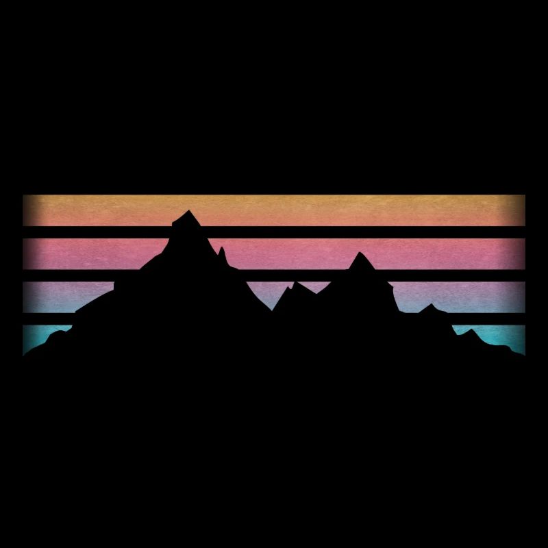MOUNTAINS - HIKING - RETRO Stripes