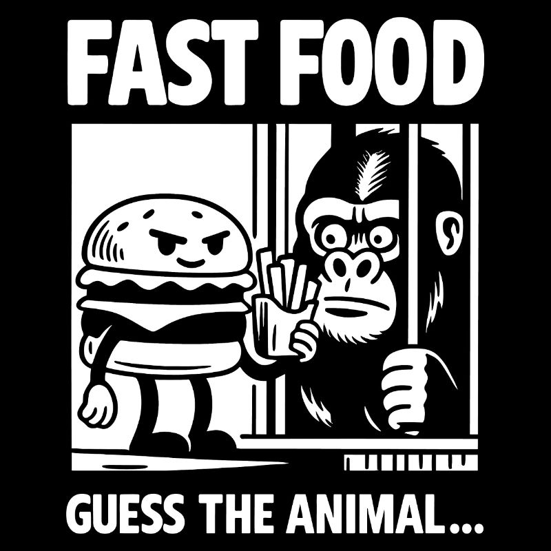 Zoo de restauration rapide - Motif de burger satirique