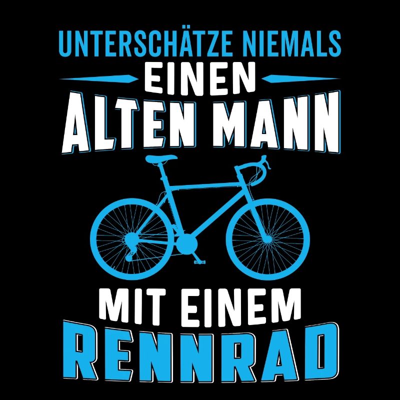 Alten mann mit einem Rennrad