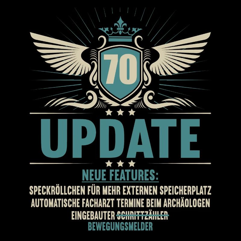 Update neue features 70 Jahre alt 70. Geburtstag