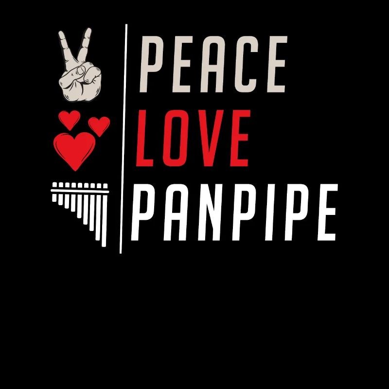 Peace Love Panpipe Flute Instrument
