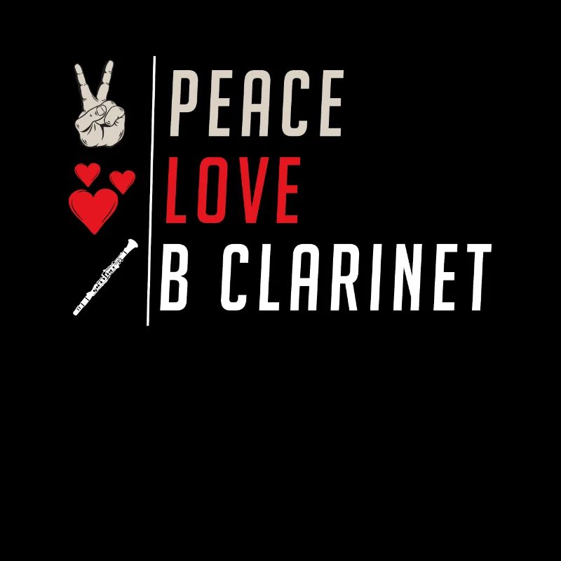 Peace Love B Clarinet Musical Instrument