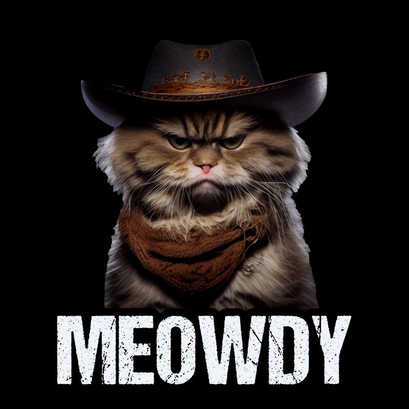 Meowdy Funny cat Meme for Cat Lovers