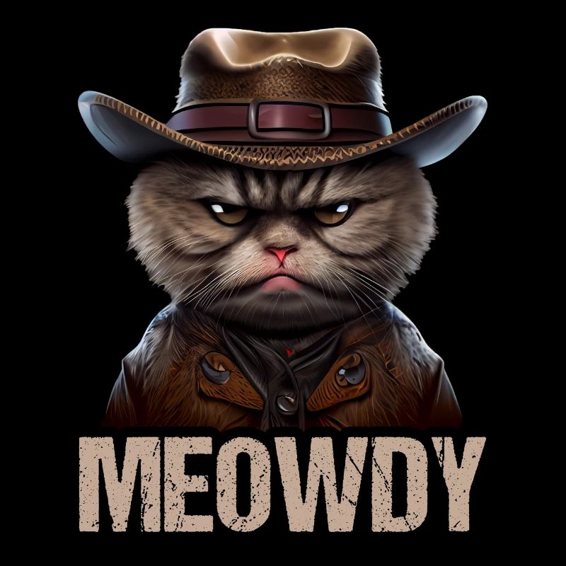 Meowdy Funny cat Meme for Cat Lovers