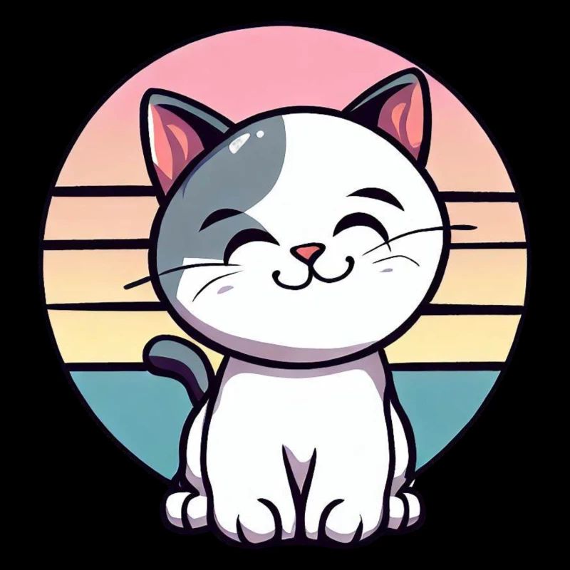 Vintage Cat Sunset