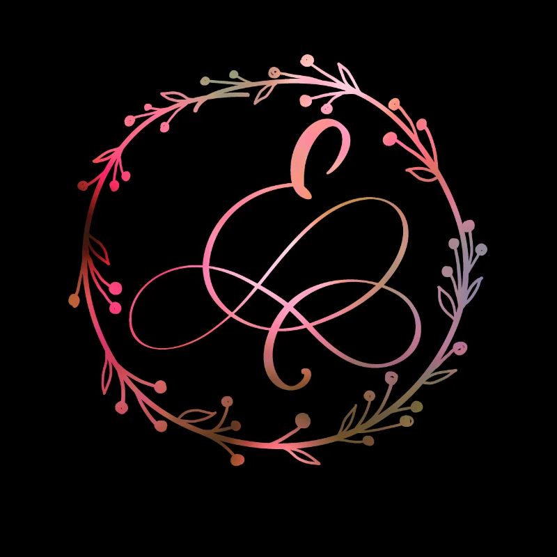 Monogram, Letter E, Calligraphy Ornament
