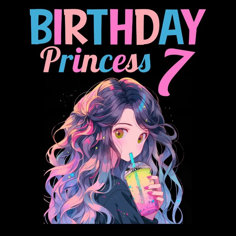 Anime Mandga Boba Bubble Tea 7th Birthday