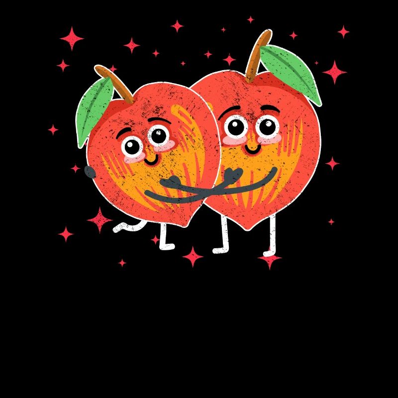 Cute Persimmon Couple Hugging Persimmon Fruit