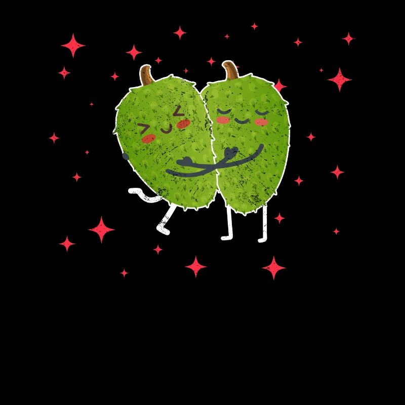 Cute Soursop Couple Hugging Soursop Fruit Lovers