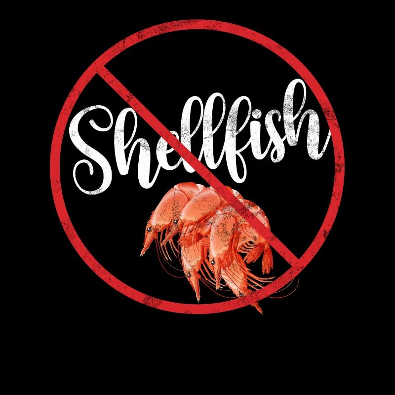 No Shellfish Allergy Awareness Warning Allergic