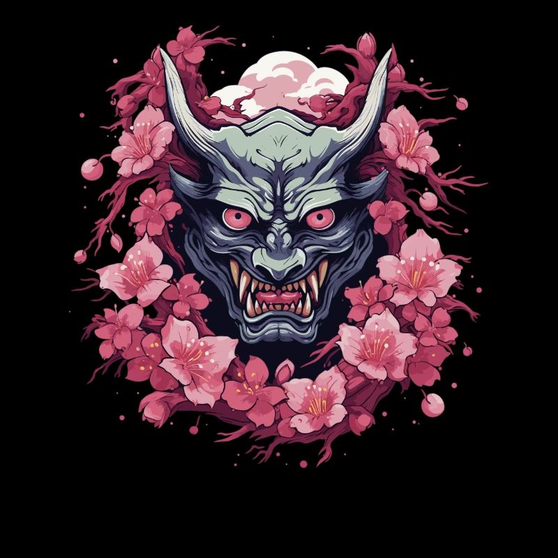 Japanese Hannya Demon Samurai Warrior Oni Mask