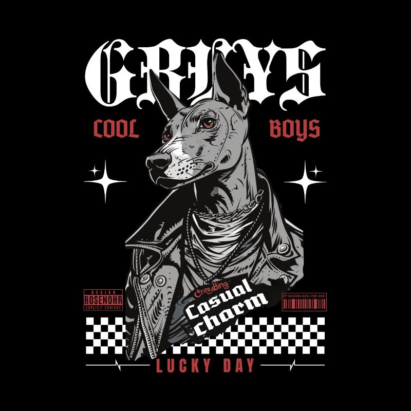 Conception de lévriers | Gris Cool Boys