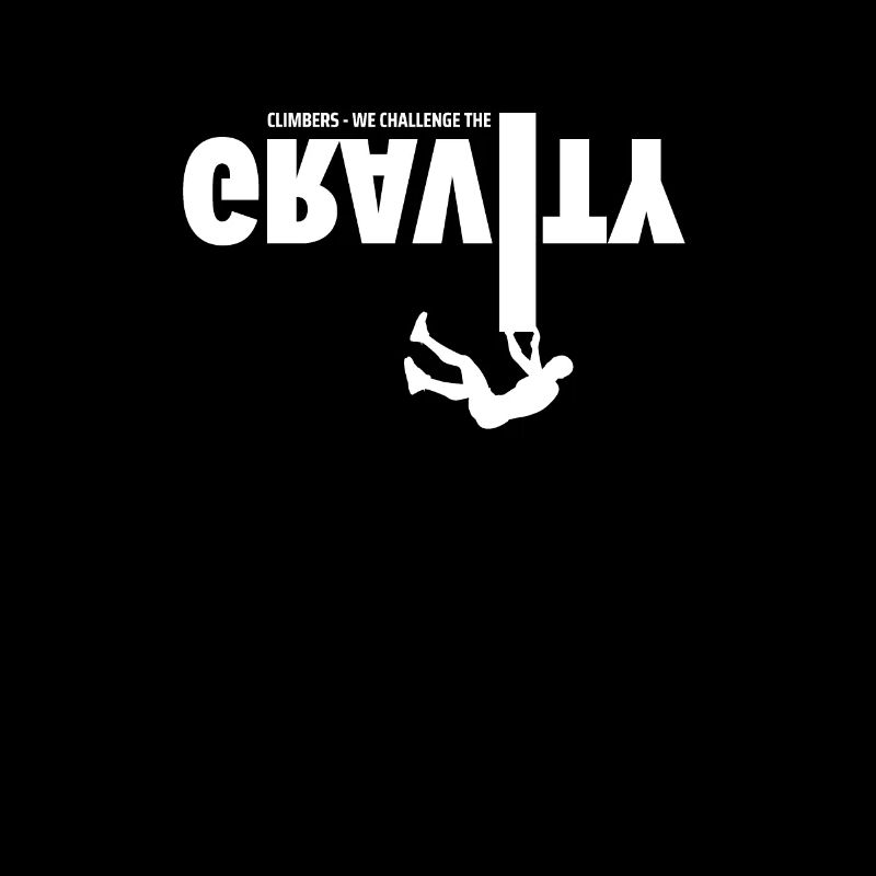 We challenge the Gravity - Kletterer Tshirt