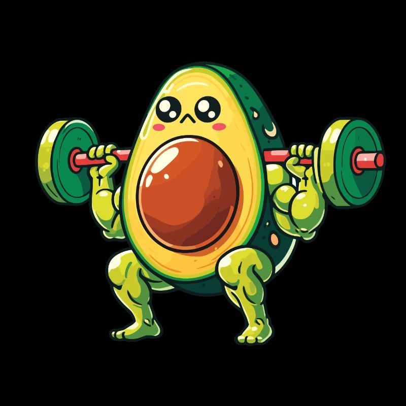 Avocado Gewichtheber Bodybuilder