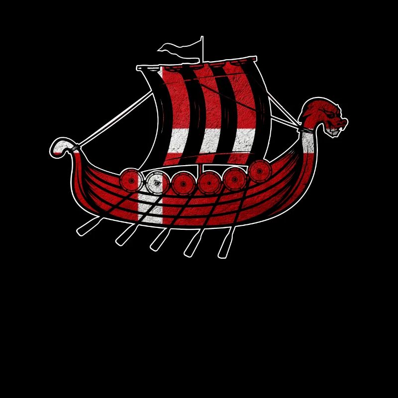 Danish Flag Gift Viking Ship Denmark