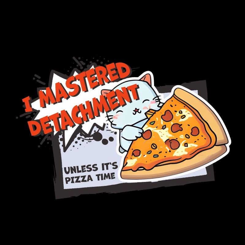 Cat mastered detachment Pizza Cat Comic Saying